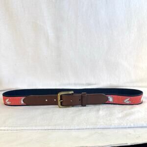 Nola Couture Leather/Cotton Men’s 
Casual Belt Size 36 Oyster Print
